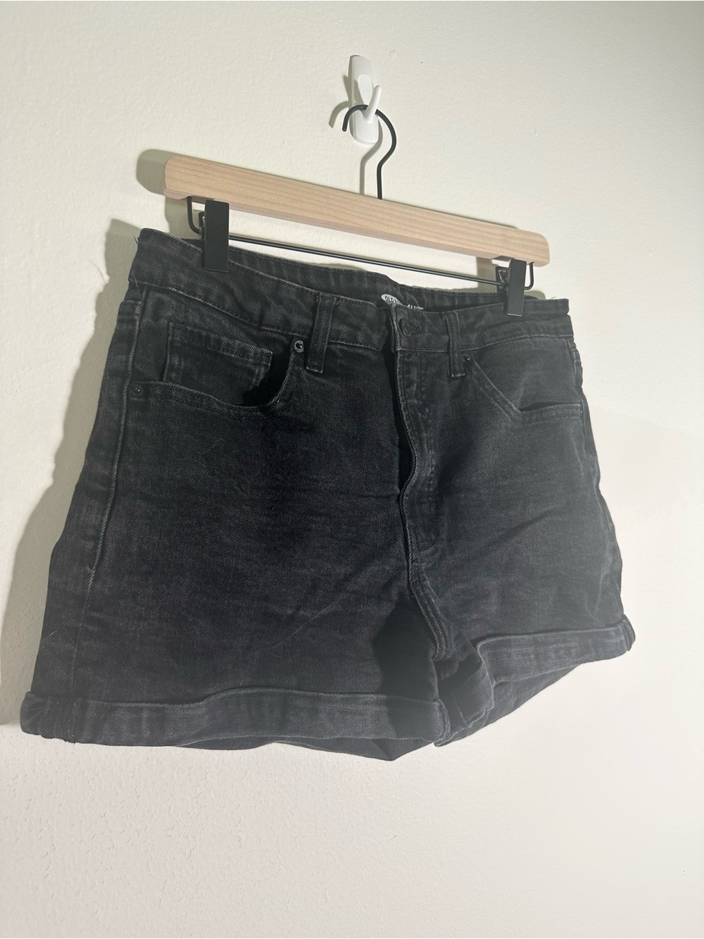 Old Navy Black Denim Roll-Hem Women's Shorts